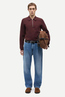 POLO GUNA HALF ZIP CHOCOLATE / SAMSOE