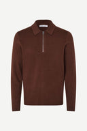 POLO GUNA HALF ZIP CHOCOLATE / SAMSOE