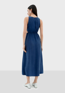 VESTIDO AZUL CUPRO KIN / THINKING MU | https://www