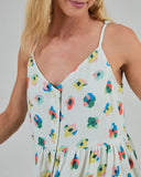 VESTIDO DE TIRANTES HOLGADO MINI FLOWER ECRU / BRAVA FABRICS