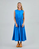 VESTIDO CAMISERO SIN MANGAS AZUL / BRAVA FABRICS
