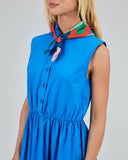 VESTIDO CAMISERO SIN MANGAS AZUL / BRAVA FABRICS