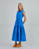 VESTIDO CAMISERO SIN MANGAS AZUL / BRAVA FABRICS