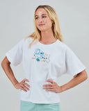 CAMISETA CHIRINGUITO EMBROIDERY OVERSIZE BLANCA / BRAVA FABRICS