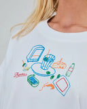 CAMISETA CHIRINGUITO EMBROIDERY OVERSIZE BLANCA / BRAVA FABRICS