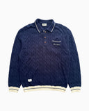 RETRO COLLAR CABLE NAVY SWEATER / DITO COLLECTIVE