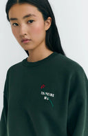 SUDADERA BORDADA FLOWER TM JODIE VERDE / THINKING MU