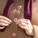 SET 6 BOTONES FLOR ROSA / COUCOU SUZZETE