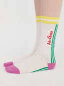 CALCETINES LARGOS BLANCOS CON RAYAS  / BOBO CHOSES