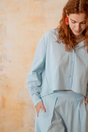 CAMISA CROPPED PALE BLUE / COSSAC