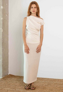 TOP DRAPEADO ECRU / COSSAC