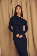 DRAPE DRESS BLACK / COSSAC