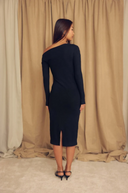 DRAPE DRESS BLACK / COSSAC