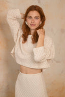 TOP MANGA LARGA CROCHET CRUDO / COSSAC