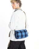BOTTLE SACOCHE L (BLUE CHECK WOOL) / TOPOLOGIE
