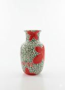 JARRÓN CHINO VERDE FLORES ROJAS / LITTLE