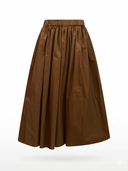 FALDA MIDI CON CINTURA ELÁSTICA MARRON / SOLOTRE
