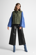 PANTALÓN AL TOBILLO PIEL SINTETICA NEGRO / MOUTAKI