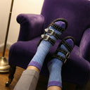 CALCETÍN AZUL LILA  LANA MERINO  / KLUE