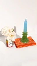 CANDELABRO DEGRADADO AZUL CLARO Y  VERDE CLARO MINI / CALL ME CANDLE