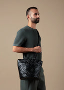 BOLSO INTRECCIATO BANDOLERA NEGRO / ALIU