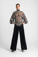 PANTALÓN SATINADO NEGRO / MOUTAKI