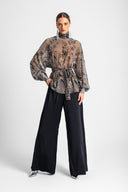 PANTALÓN SATINADO NEGRO / MOUTAKI