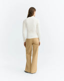 TOP CUELLO ALTO RIB BLANCO AINE / THINKING MU
