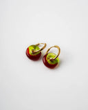 PENDIENTES DOBLE DONUT VERDE/ROJO / SUPLAIS