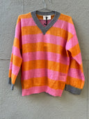 SWEATER A RAYAS NARANJA-FUCSIA / SOLOTRE