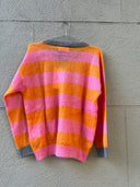 SWEATER A RAYAS NARANJA-FUCSIA / SOLOTRE