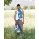FOULARD HORIZON "RISE UP" | BLUE, YELLOW & PINK / VERB TO DO